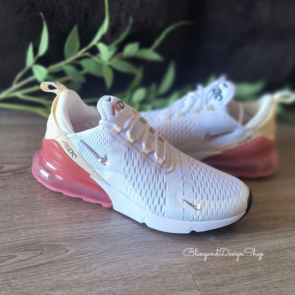 Bling Nike Women's Air Max 270 Sneakers Customized With Crystals Bling Shoes - Picture 3 of 7